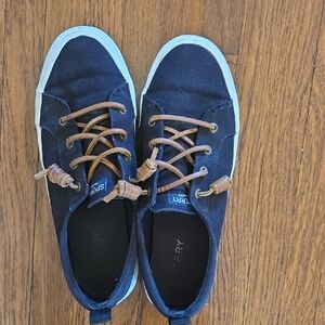 Sperry Black Slip-on Sneakers with Leather Laces